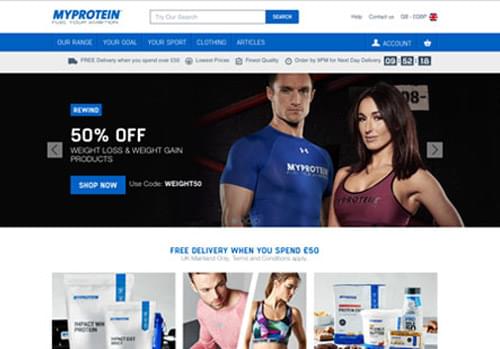 MyProtein homepage