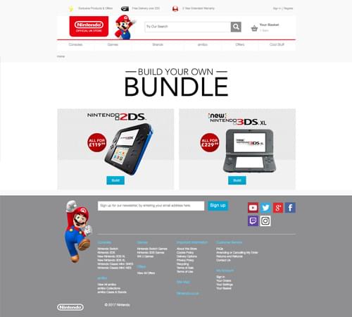 Nintendo bundle landing page